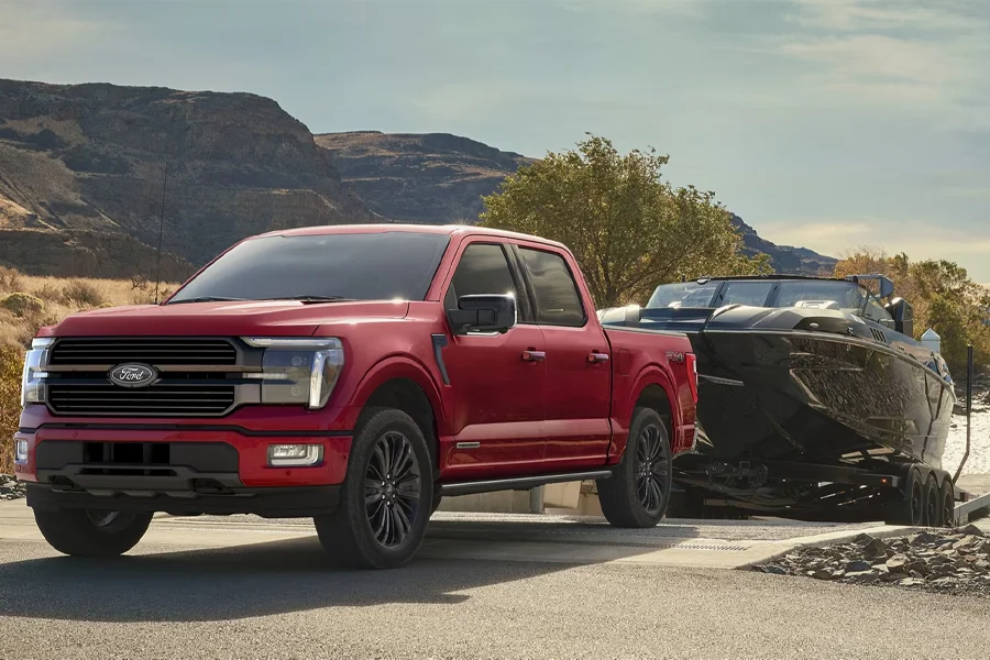 Why Buy At Mathieu Ford 2025 Ford F-150 Towing Boat Out of Water