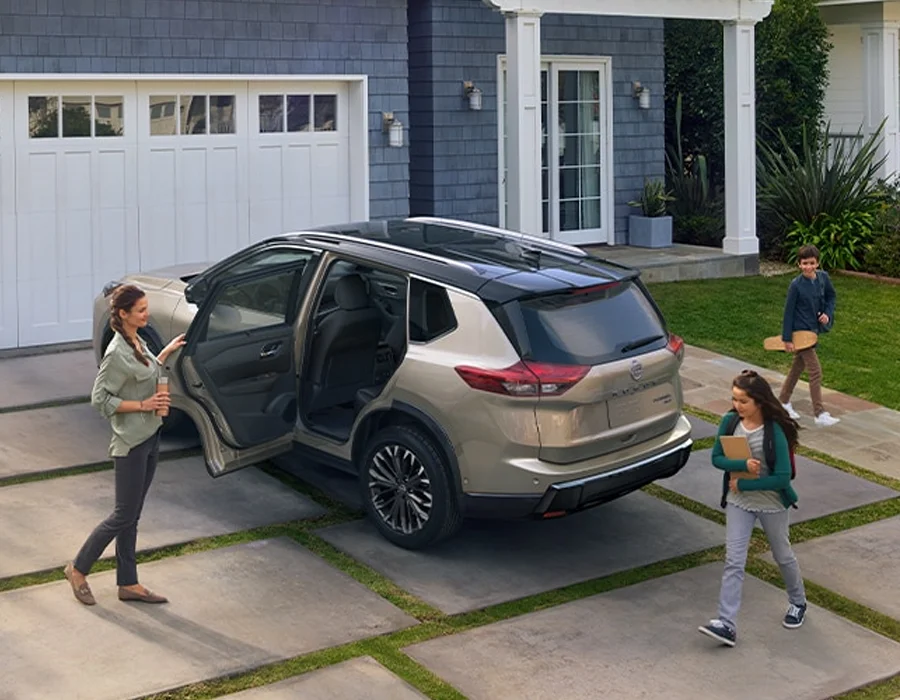 Family Gathering Around Nissan