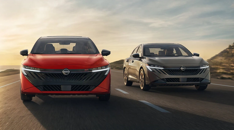 Two Nissan Sentras on a highway