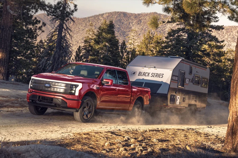 2025 Ford F-150 Lightning Towing Camper