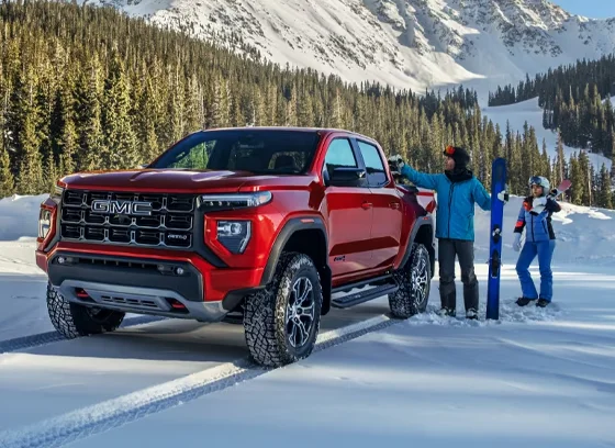 GMC Parked in Snow