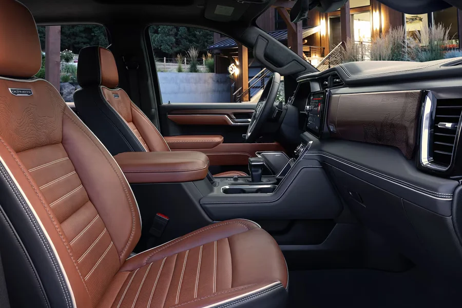 Interior of the 2025 GMC Sierra