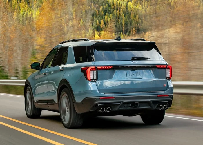 Ford Explorer driving from behind