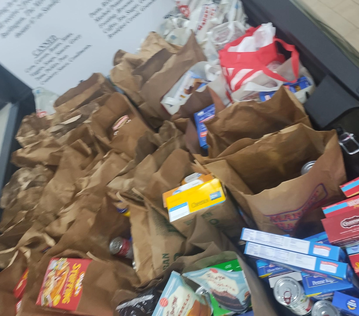 Pickup filled with food