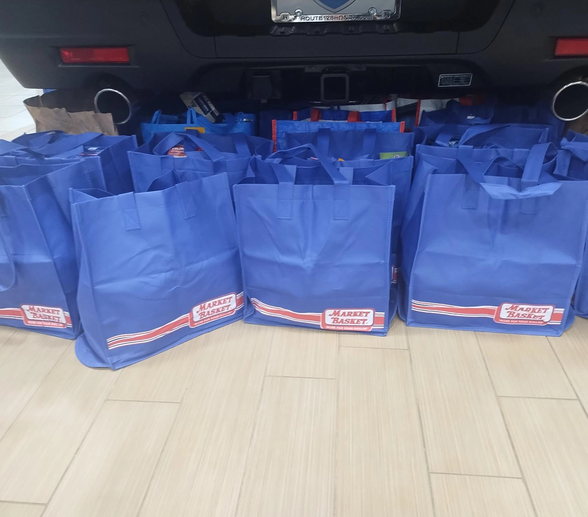 Pickup filled with food